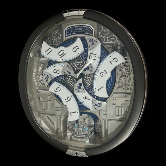 Seiko QXM366SRH “Musical Motifs” Melodies in Motion Dancing Dial Musical Wall Clock