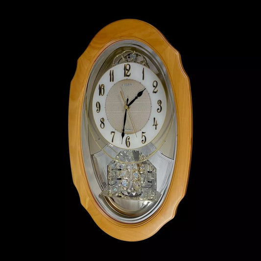 Citizen (Rhythm) "Pal Muse Seasons M439" Musical Motion Wooden Wall Clock from Japan with Seasonal Melodies - 4MN439-006