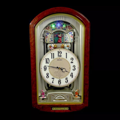 Seiko QXM123BRH "Broadway Showtunes Dropping Dial" Melodies in Motion Musical Moving Wall Clock