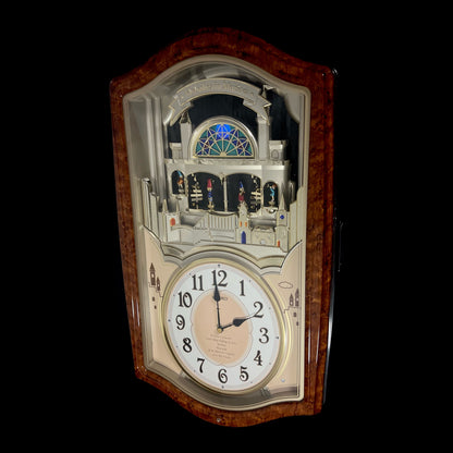 Seiko QXM135BRH "Lover's Castle" Melodies in Motion Musical Moving Wall Clock with Popular Melodies