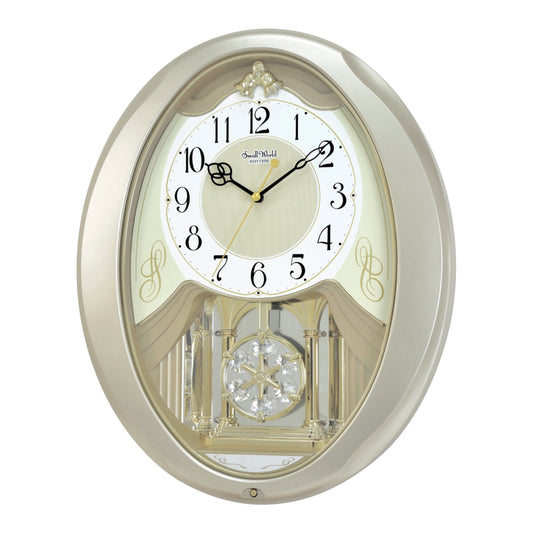 Rhythm “Champagne Snowflake” Musical Motion Decorative Pendulum Wall Clock - 4MJ447WU18