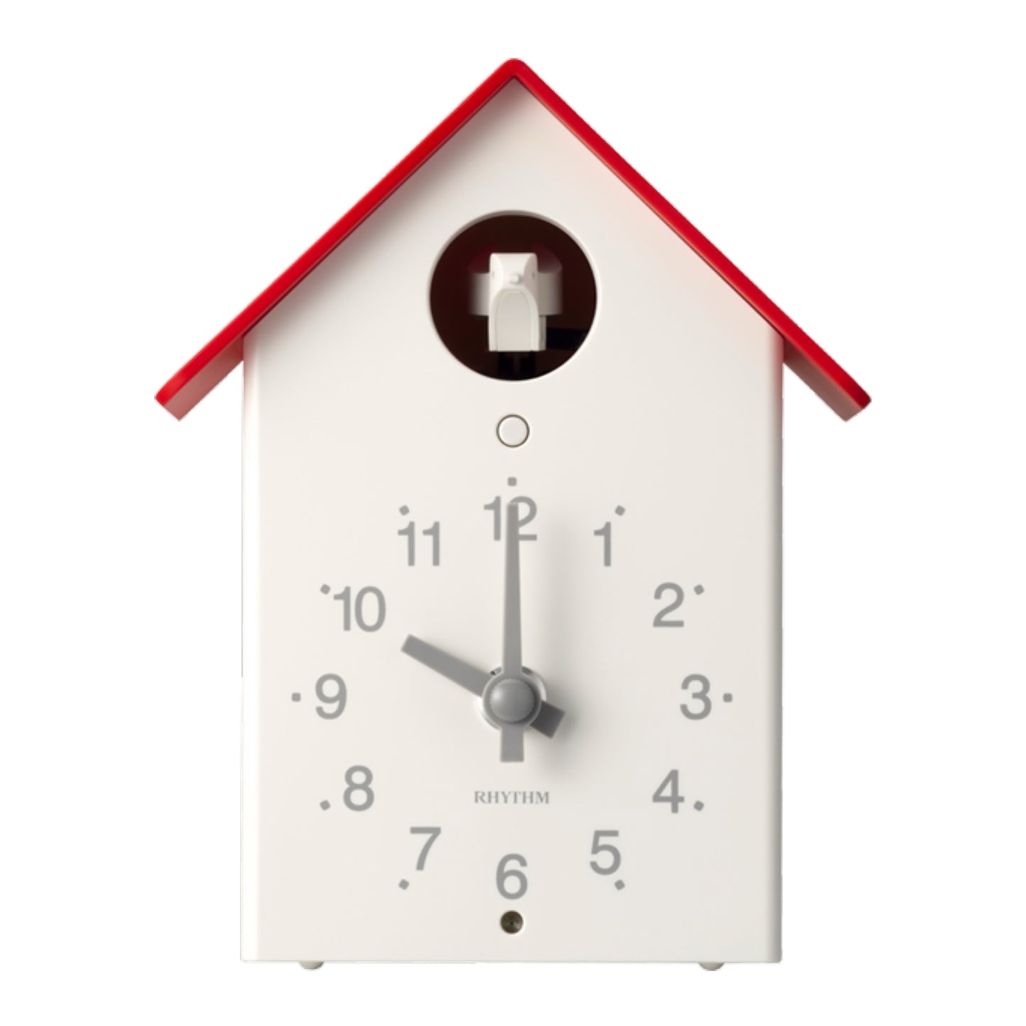 Rhythm “Tori House” Modern Wall or Mantel Cuckoo Clock with Real Cuckoo Sound - 4RH797SR01 (White/Red), 4RH797SR04 (Blue)