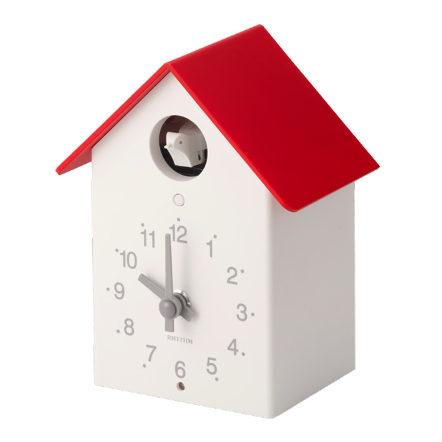 Rhythm “Tori House” Modern Wall or Mantel Cuckoo Clock with Real Cuckoo Sound - 4RH797SR01 (White/Red), 4RH797SR04 (Blue)