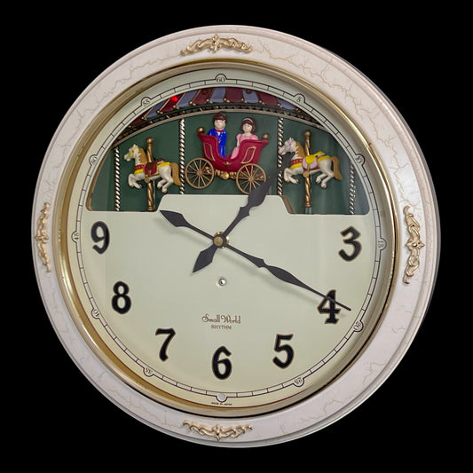 Rhythm “Small World Ceremony 2” Magic Motion Musical Wall Clock with Moving Carousel and Surprise Dial Animation - 4MH653RH10