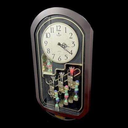 Rhythm "Trumpet Trio" Magic Motion Musical Wall Clock with Animated Figurines - 4MH712-R02