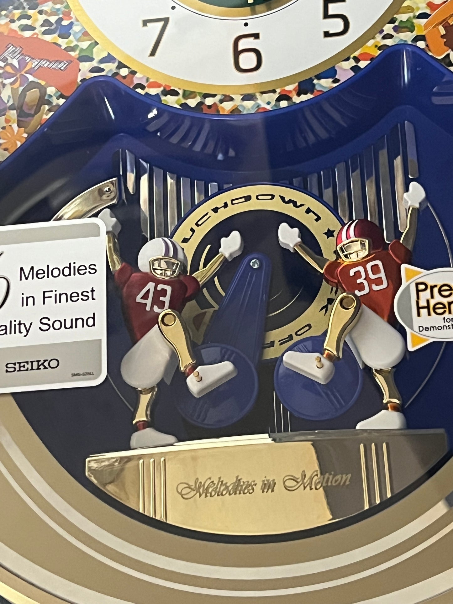 Seiko QXM259GRH "Football" Melodies in Motion Musical Moving Wall Clock with Americana Music