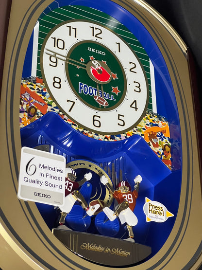 Seiko QXM259GRH "Football" Melodies in Motion Musical Moving Wall Clock with Americana Music