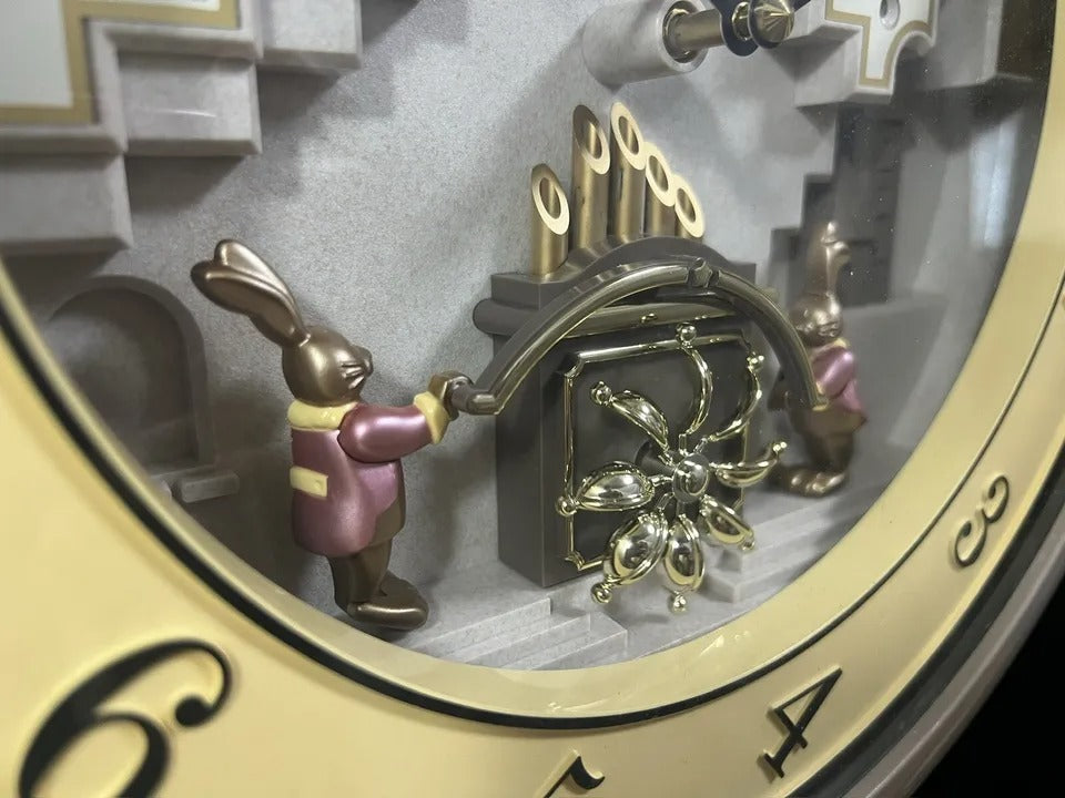 Rhythm “Bunny Chime” Magic Motion Musical Wall Clock with Moving Animation - 4MH705-R12