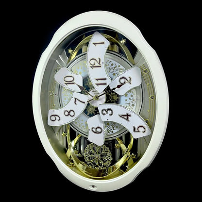 Rhythm "Marvelous Pearl" Magic Motion Musical Wall Clock with Animated Dial - 4MH427WU03