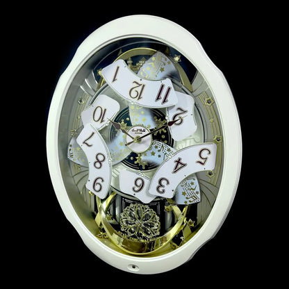 Rhythm "Marvelous Pearl" Magic Motion Musical Wall Clock with Animated Dial - 4MH427WU03