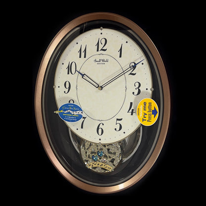 Rhythm “Bloom” Musical Motion Decorative Pendulum Wall Clock - 4MJ446WU06