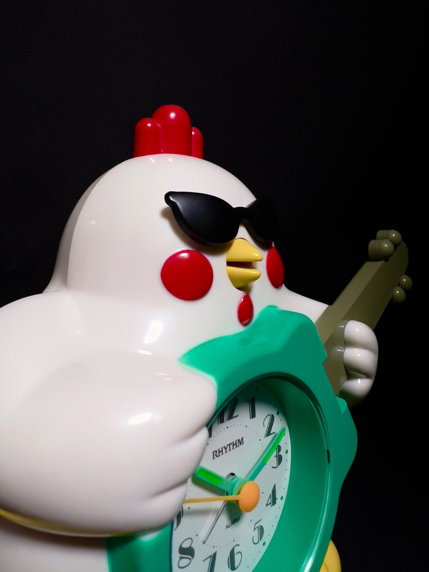 Rhythm “Rock n’ Roll Chicken” Novelty Musical Alarm Clock with Fun Singing Alarm Sound - CRE321UR03