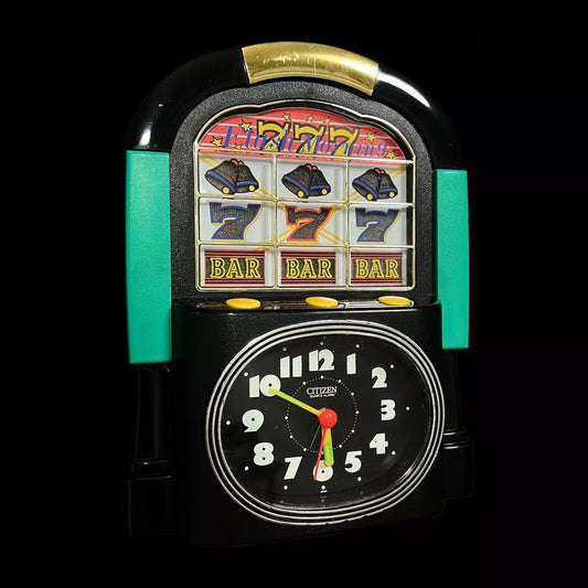 Citizen (Rhythm) "Flash Morning" Novelty Alarm Clock from Japan with Slot Machine Game - 4RE519-002