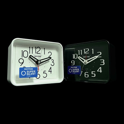 Rhythm “Okiro” Retro Desk Alarm Clock with Quiet Sweep Second Hand - CRE891WR02 (Black), CRE891WR03 (White)