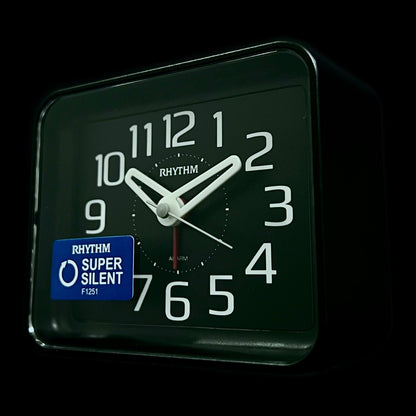 Rhythm “Okiro” Retro Desk Alarm Clock with Quiet Sweep Second Hand - CRE891WR02 (Black), CRE891WR03 (White)