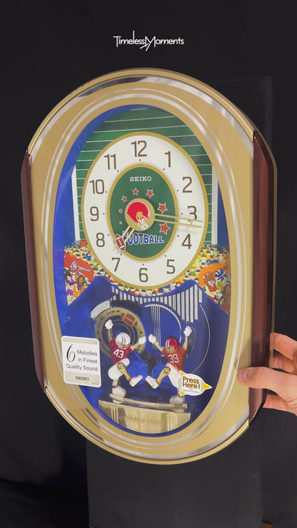 Seiko QXM259GRH "Football" Melodies in Motion Musical Moving Wall Clock with Americana Music