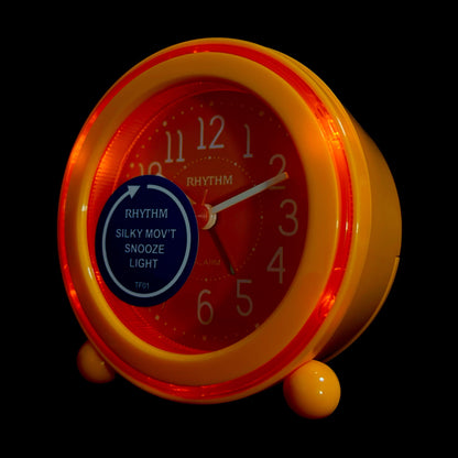 Rhythm “Nightbright 308” Retro Desk Alarm Clock with LED-Lighted Dial - CRE308UR01 (Red), CRE308UR04 (Blue), CRE308UR14 (Orange)